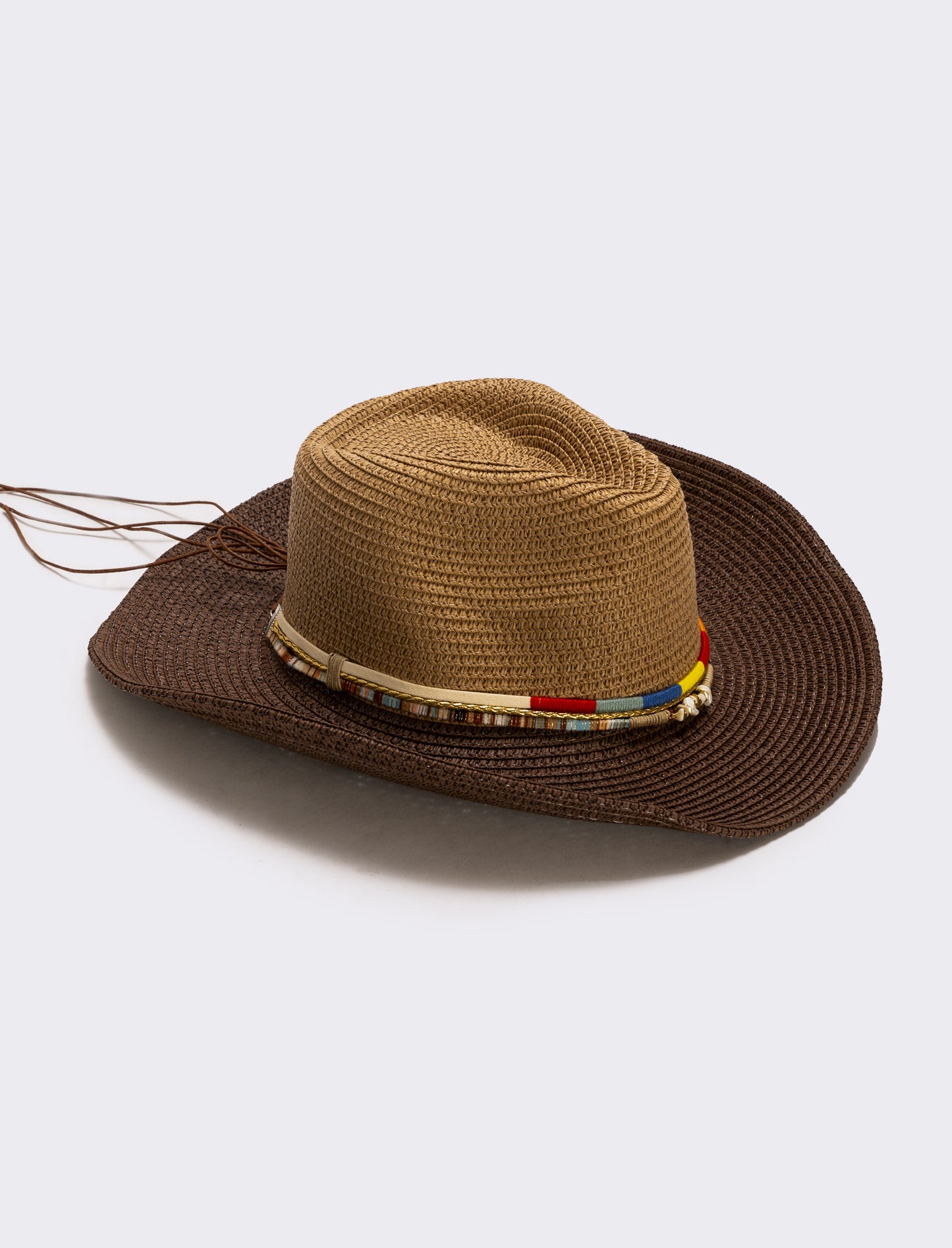Cappello cowboy con cordoncino multiuso - Marrone