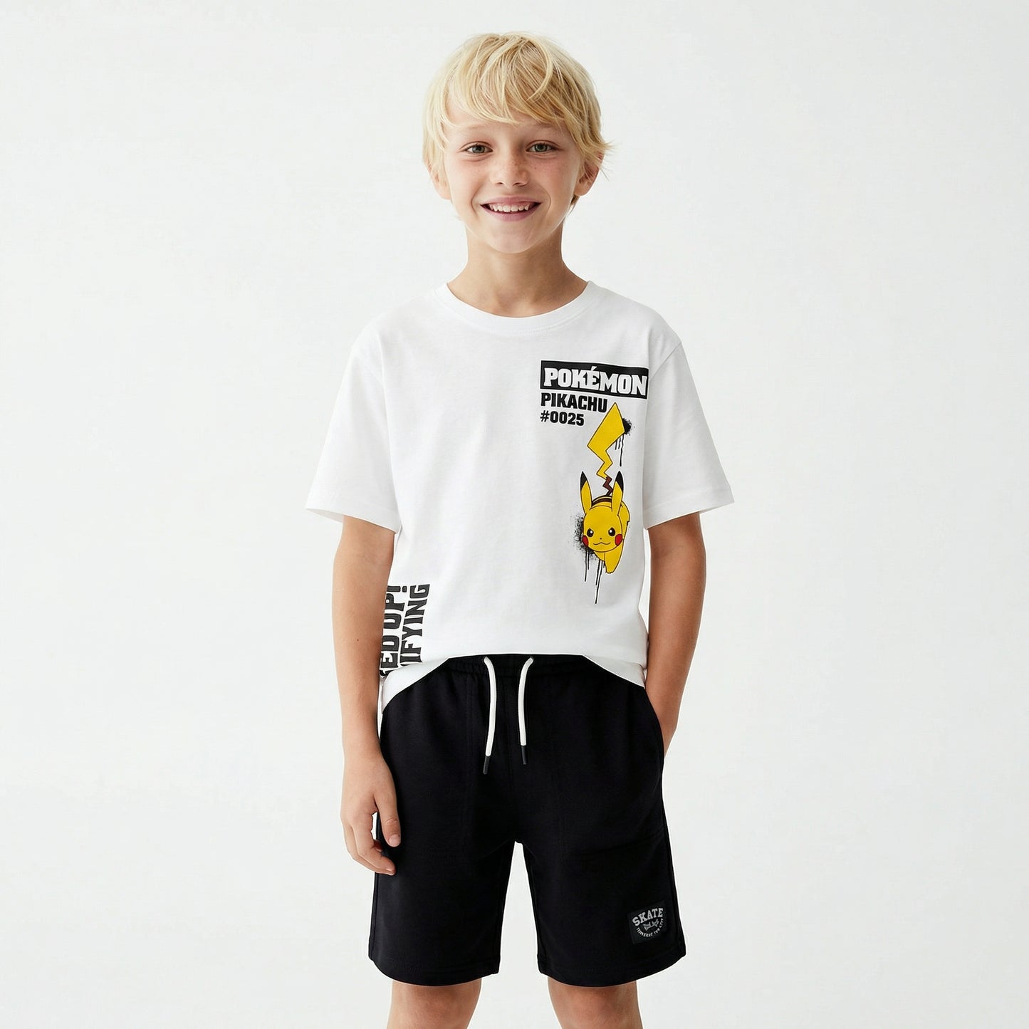 T-Shirt di cotone con stampe Pokemon - Bianco