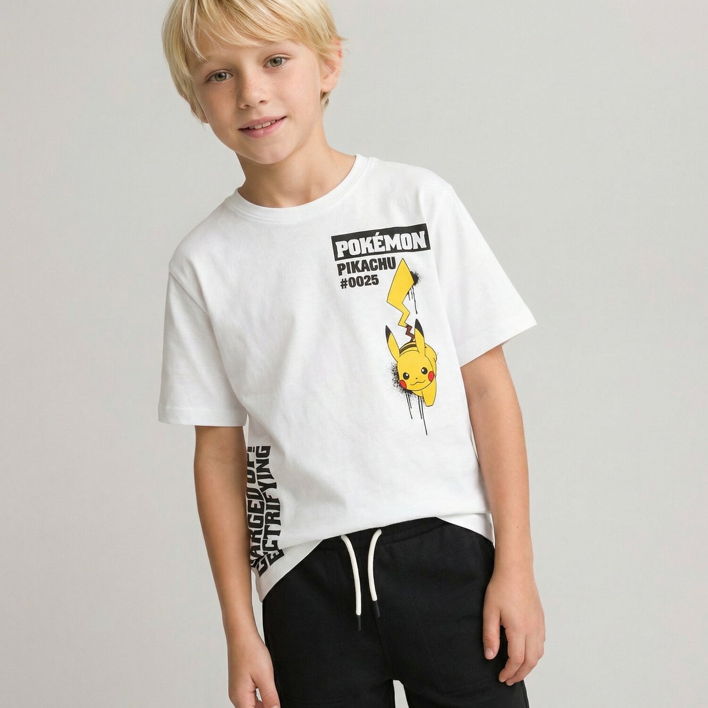 T-Shirt di cotone con stampe Pokemon - Bianco