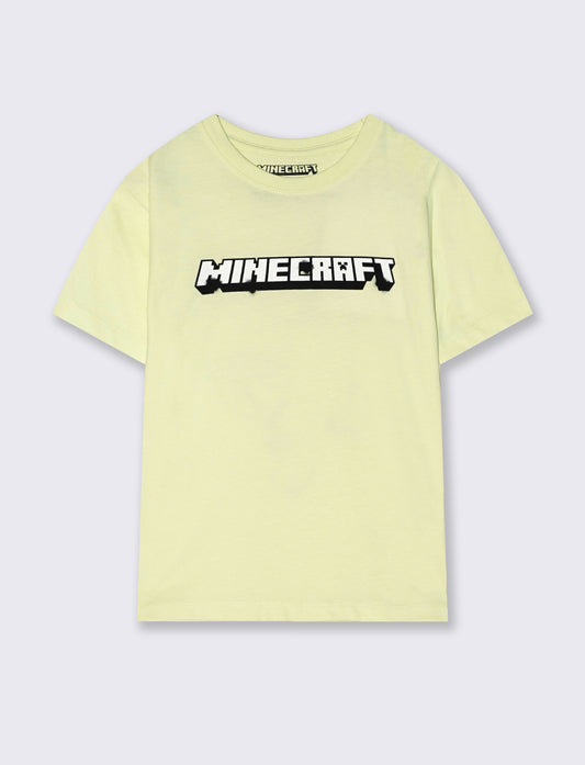 T-Shirt Minecraft in tessuto con stampe - Verde