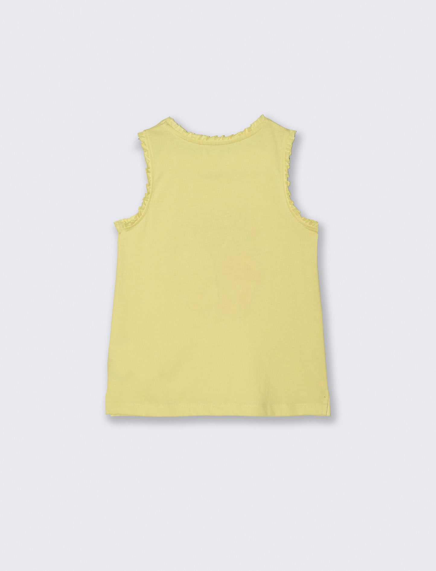 Canotta in cotone con rouches estive - Giallo