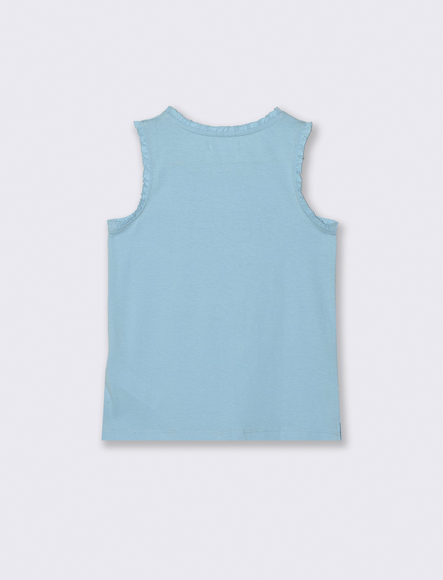 Canotta in cotone con rouches estive - Azzurro