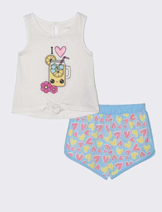 Completo canotta e shorts estivi trendy - Azzurro