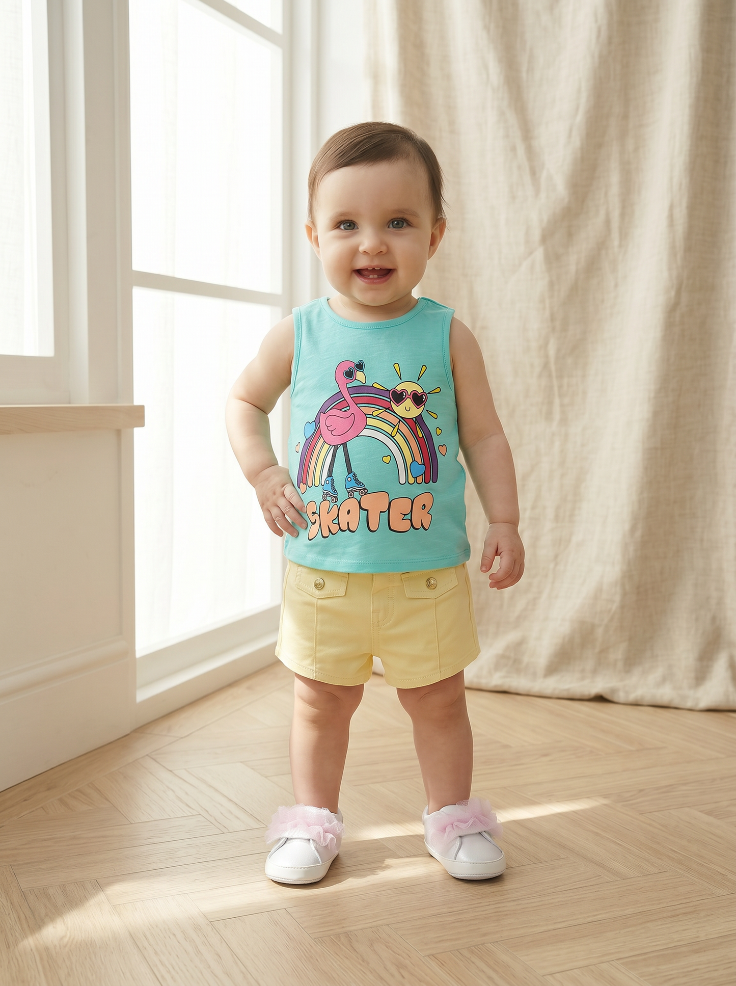 Summer bow neck tank top - Green