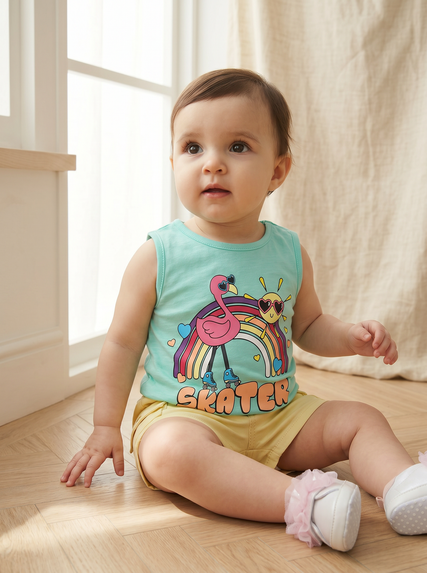 Summer bow neck tank top - Green
