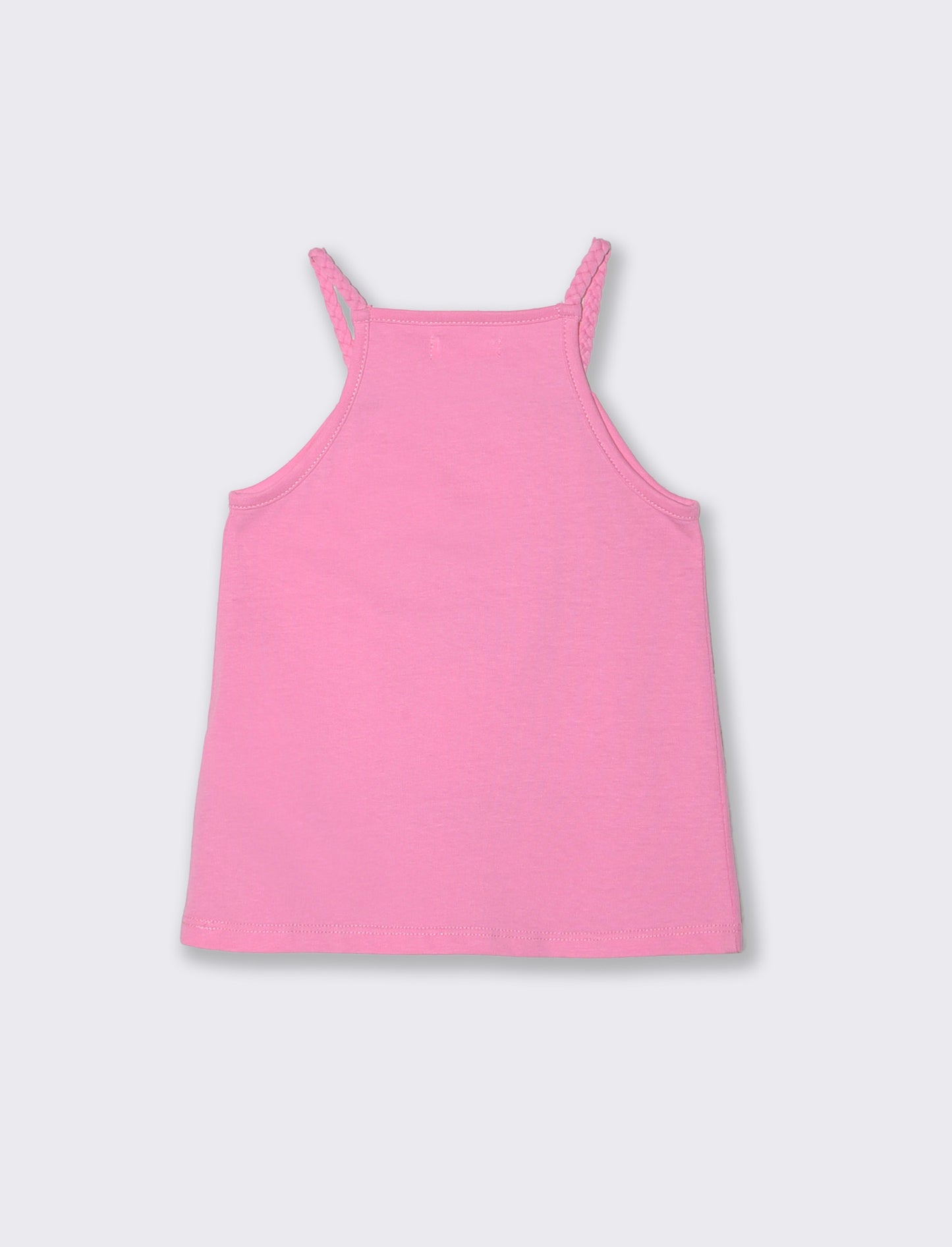 Summer tank top with neck braid - Pink