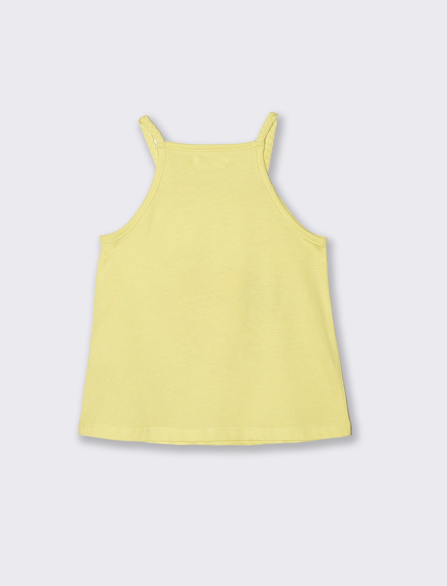 Summer tank top with neck braid - Yellow