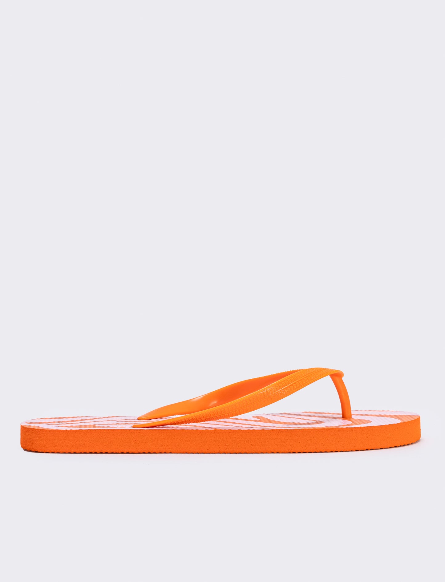 Abstract Print PVC Flip Flops - Orange