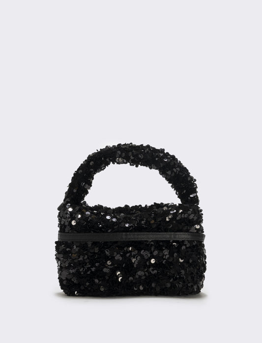 Girl's bag with shiny sequins - Black
