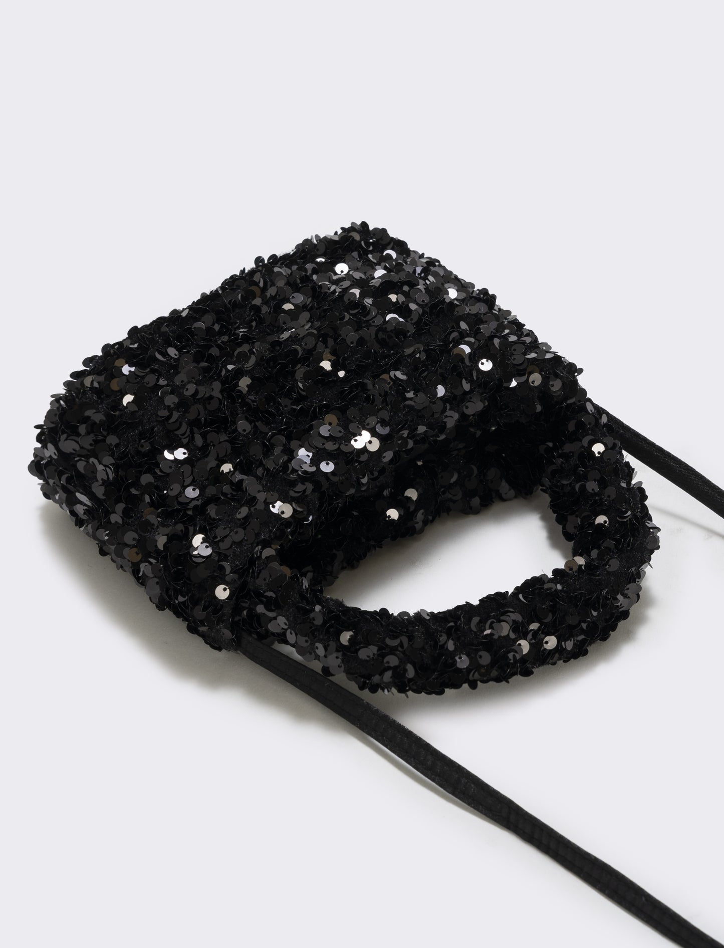 Borsetta bambina con paillettes brillanti - Nero