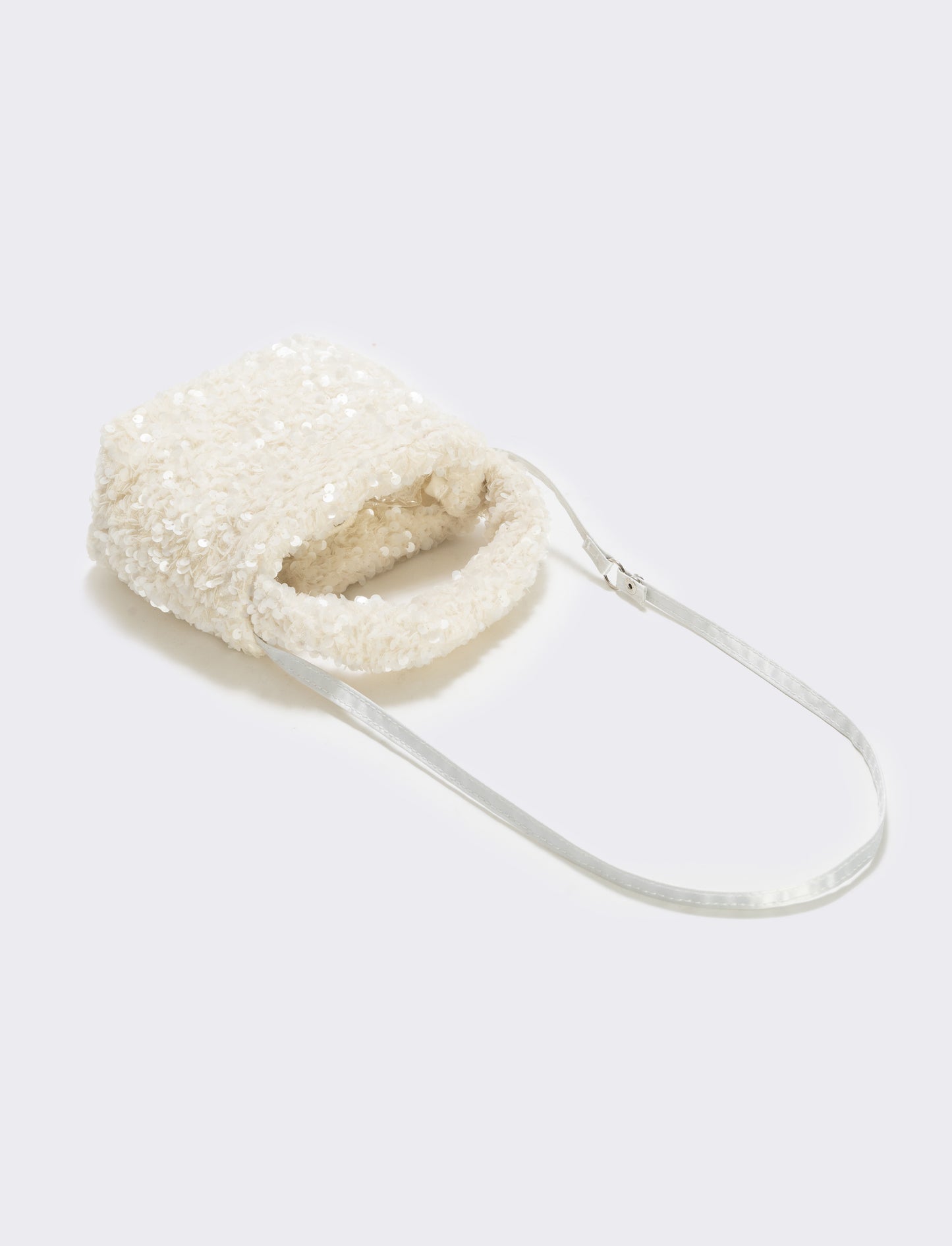 Borsetta bambina con paillettes brillanti - Bianco