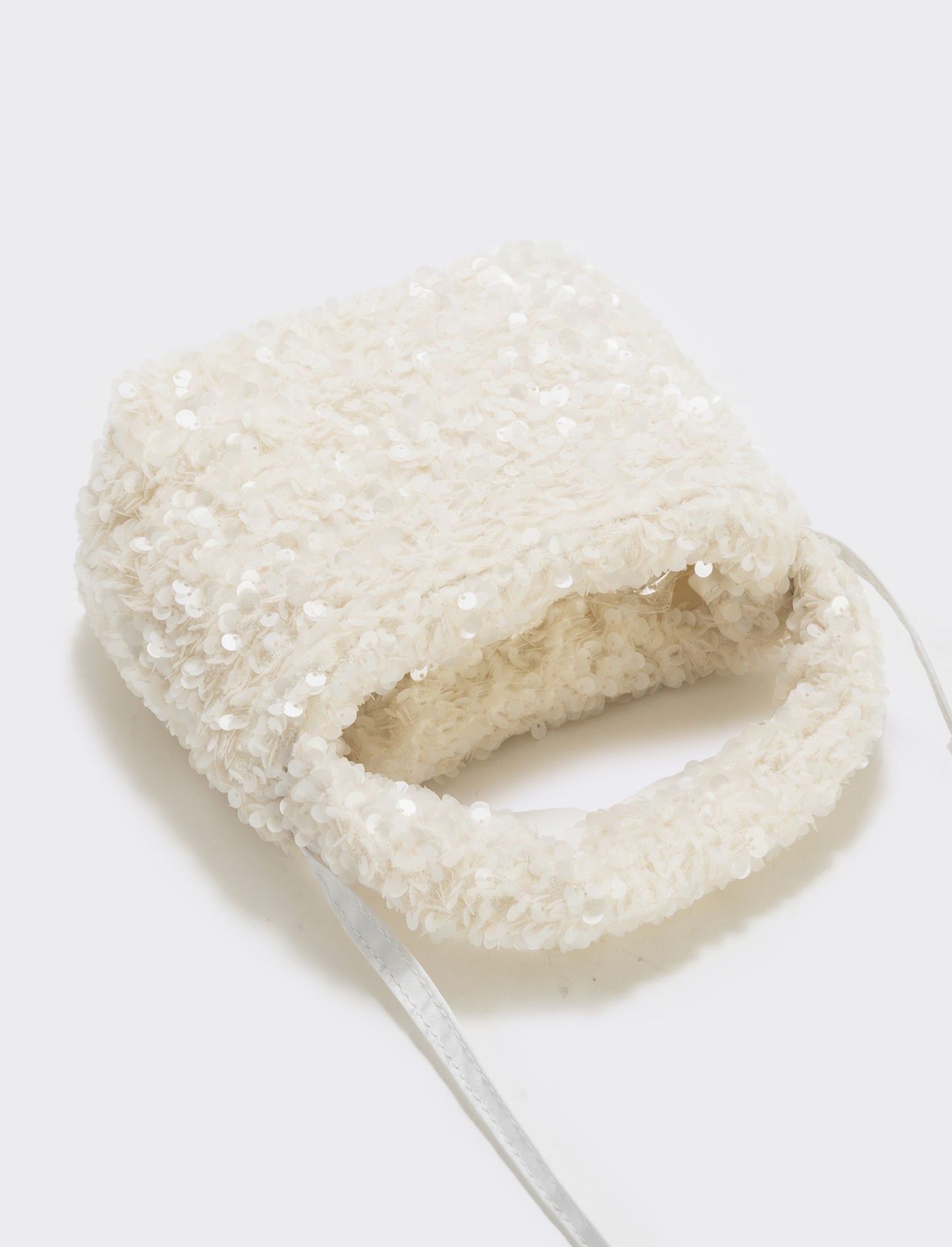 Borsetta bambina con paillettes brillanti - Bianco