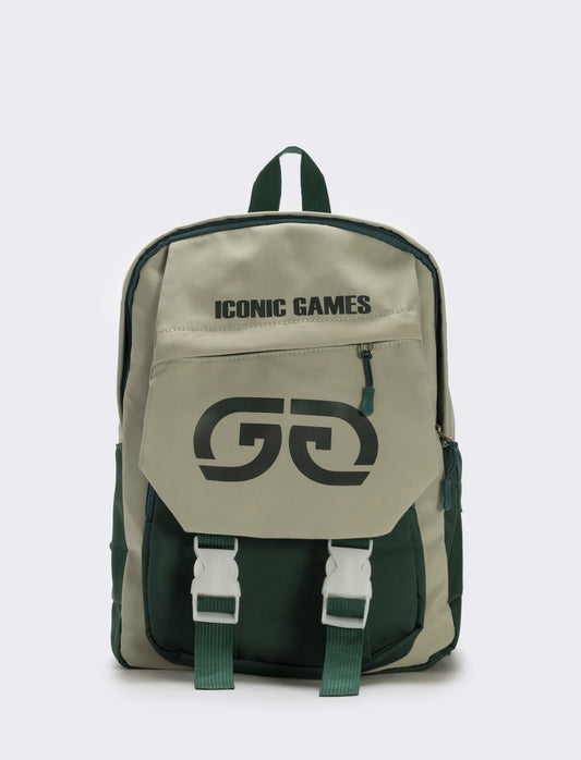 Zaino gommato con tasca avanti bambino - Verde