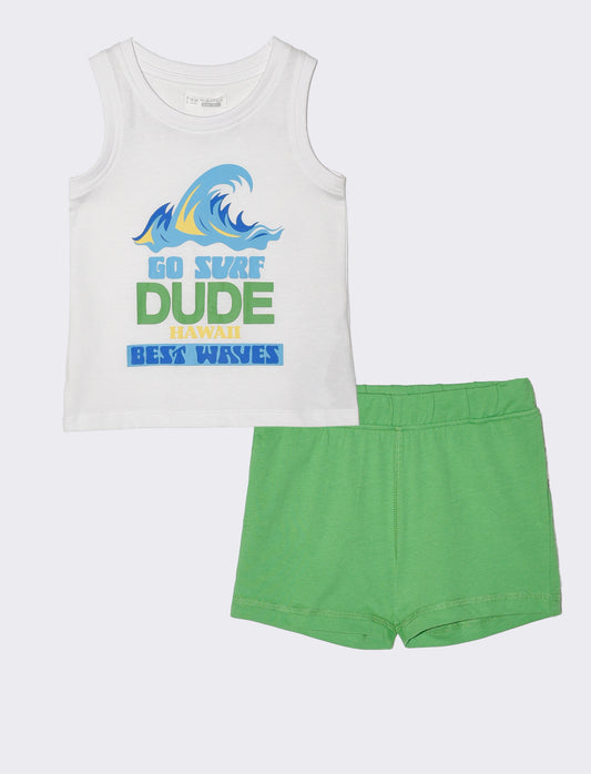Completo canotta e shorts estivi casual - Bianco