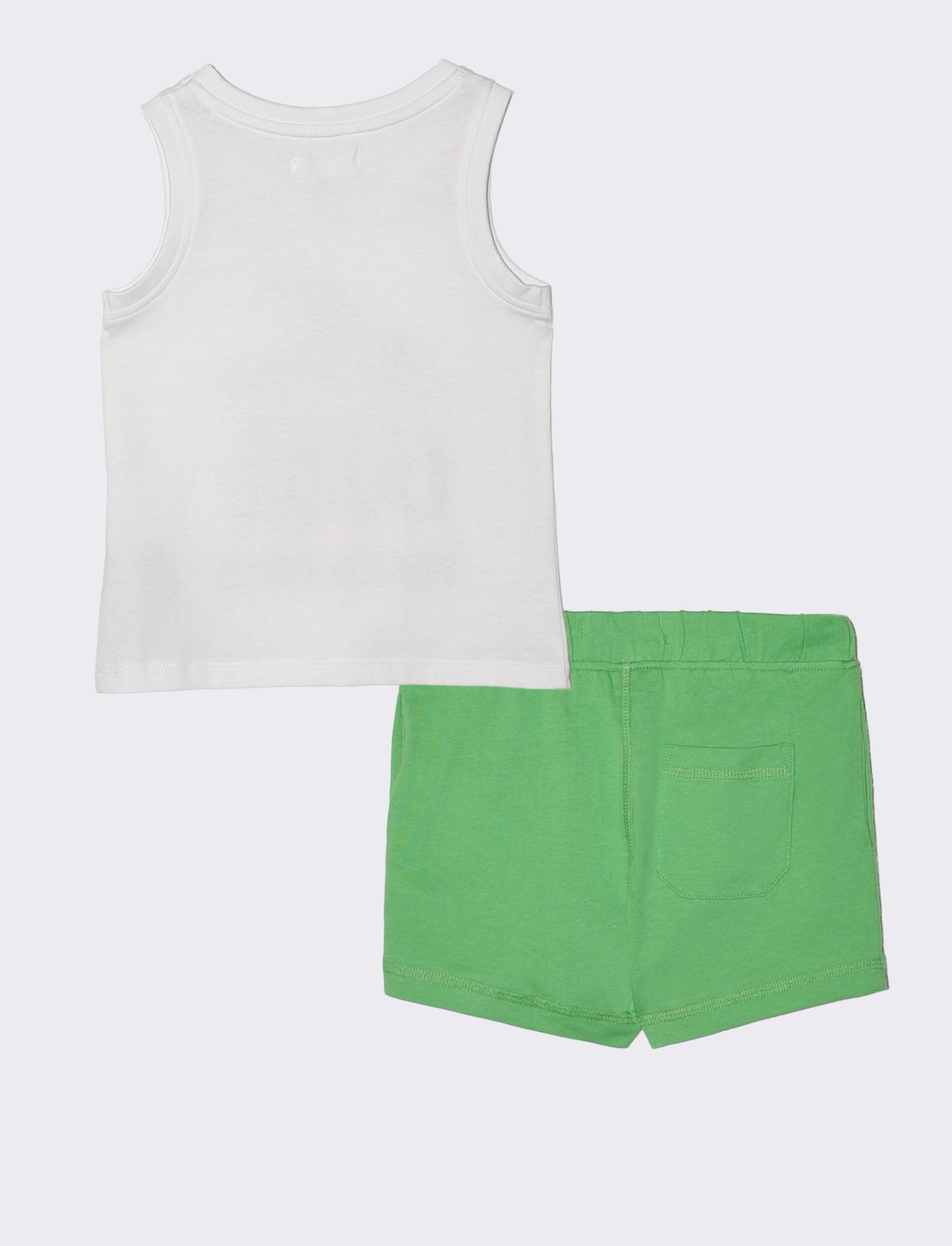 Casual summer tank top and shorts set - White