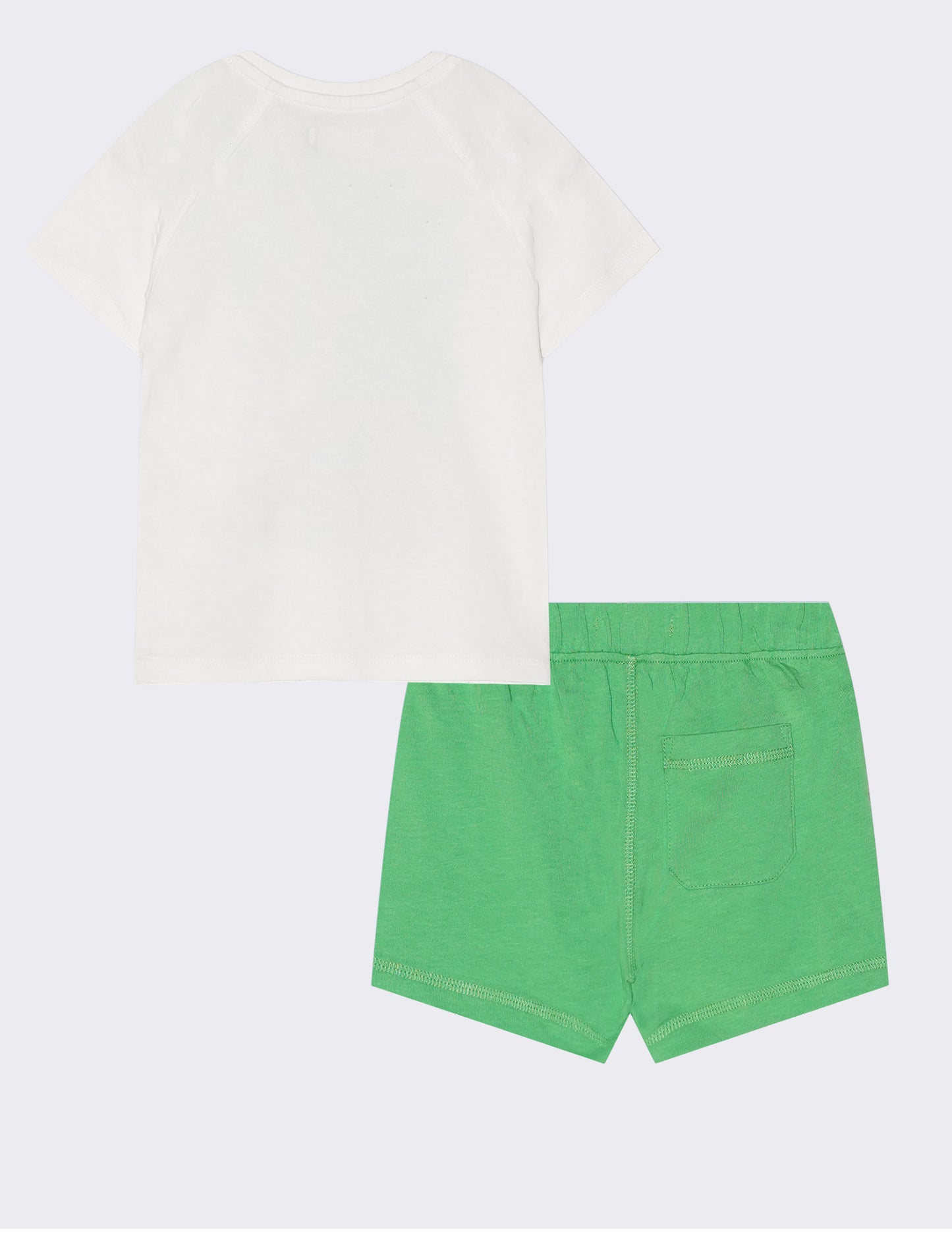 Complete casual t-shirt and shorts set - White