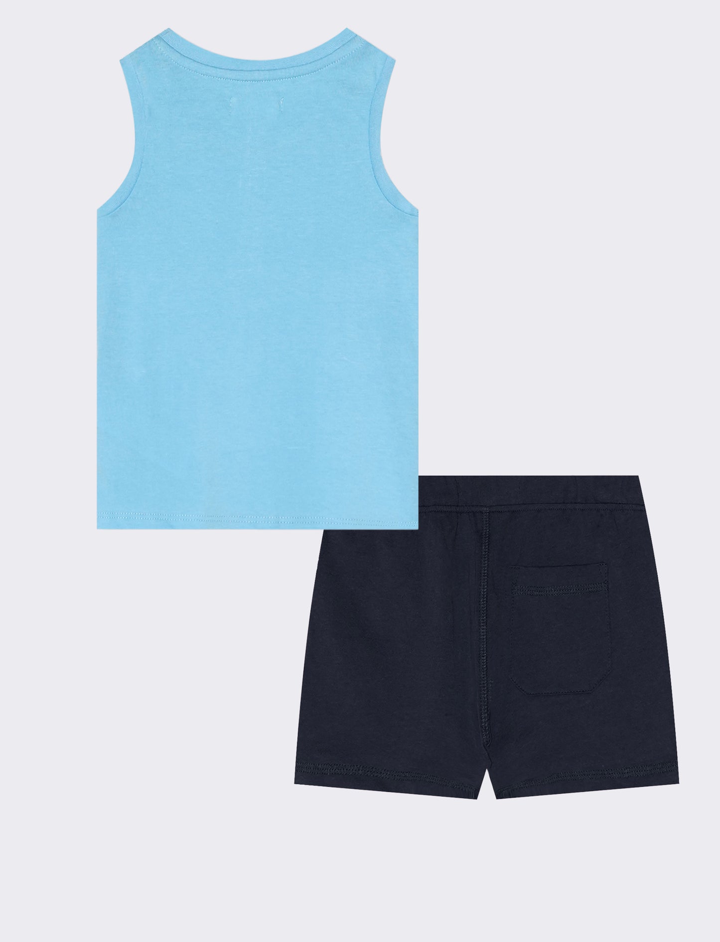 Set canotta e pantaloncini casual chic - Azzurro