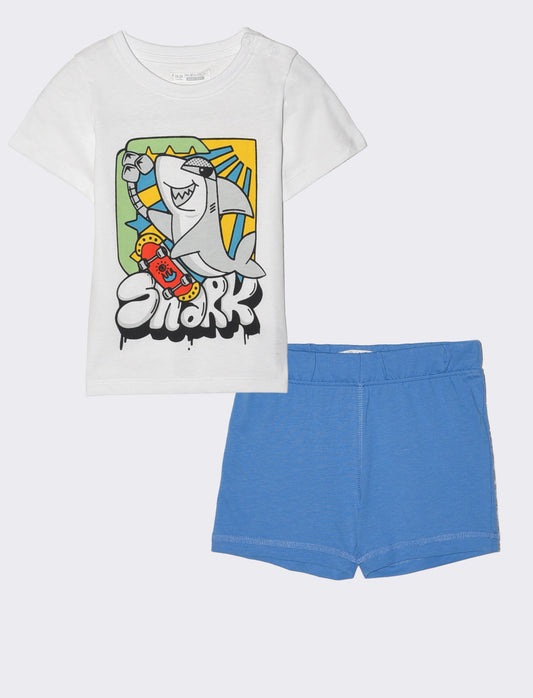 Completo estivo: maglietta e shorts - Bianco