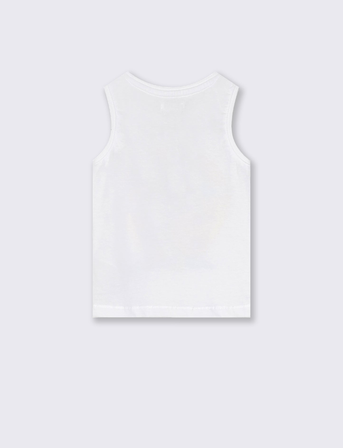 Summer tank top with front print - White