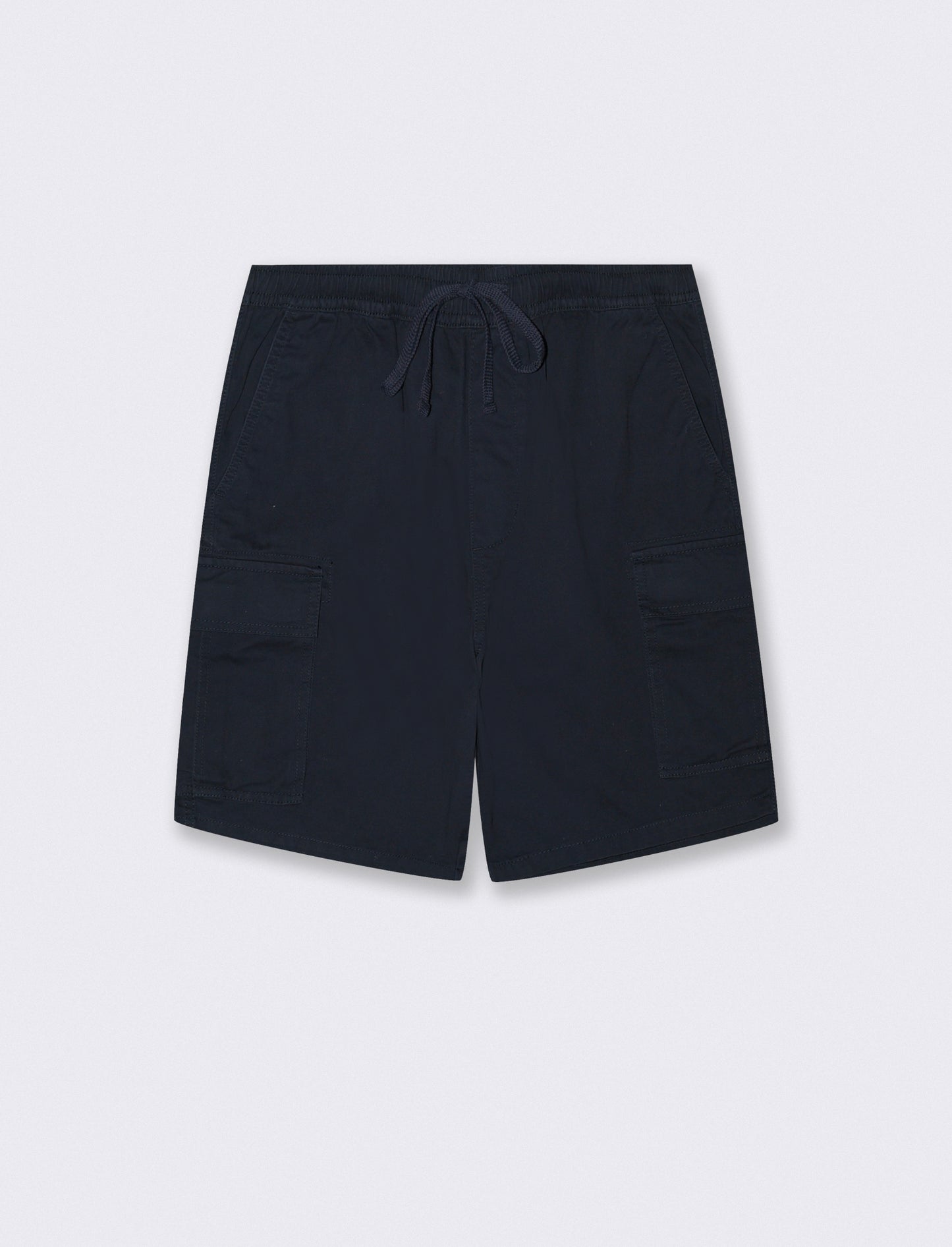 Bermuda cargo in twill con tasche patta - Blu