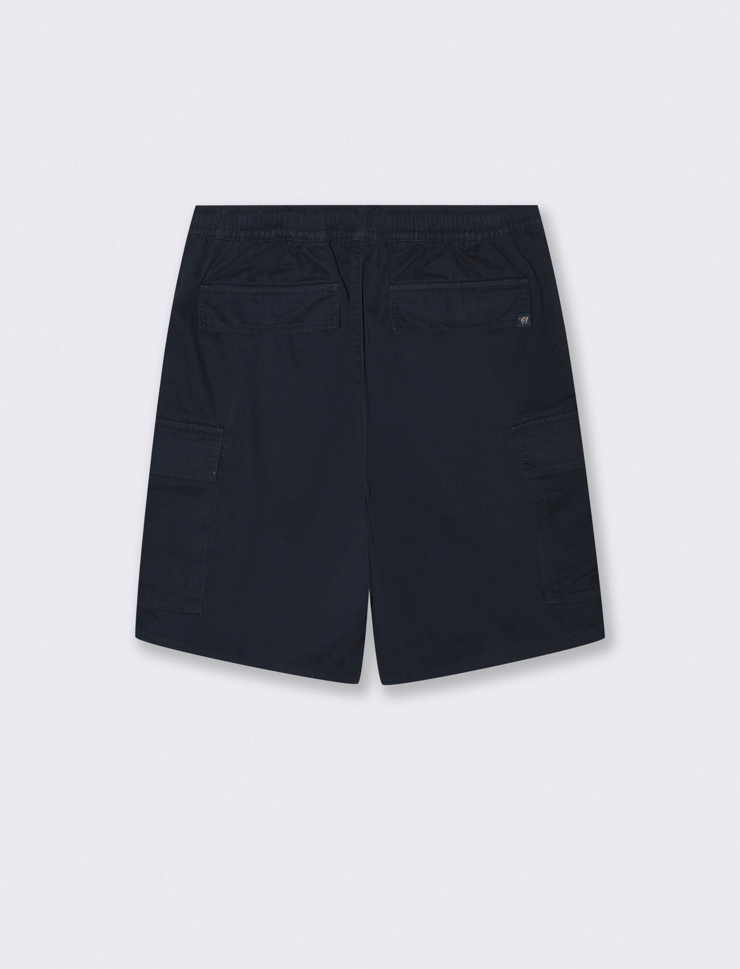 Bermuda cargo in twill con tasche patta - Blu