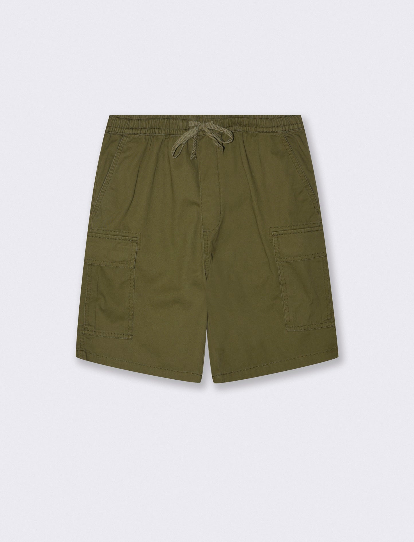 Bermuda cargo in twill con tasche patta - Verde militare