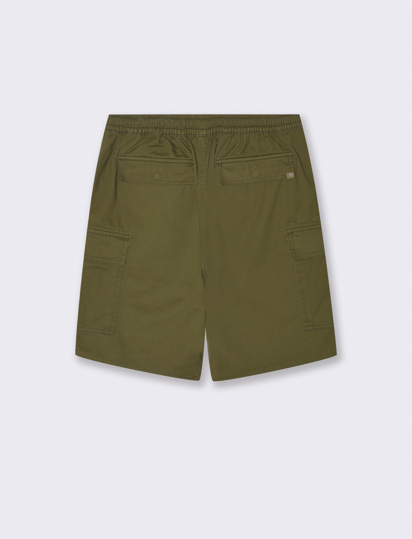 Bermuda cargo in twill con tasche patta - Verde militare