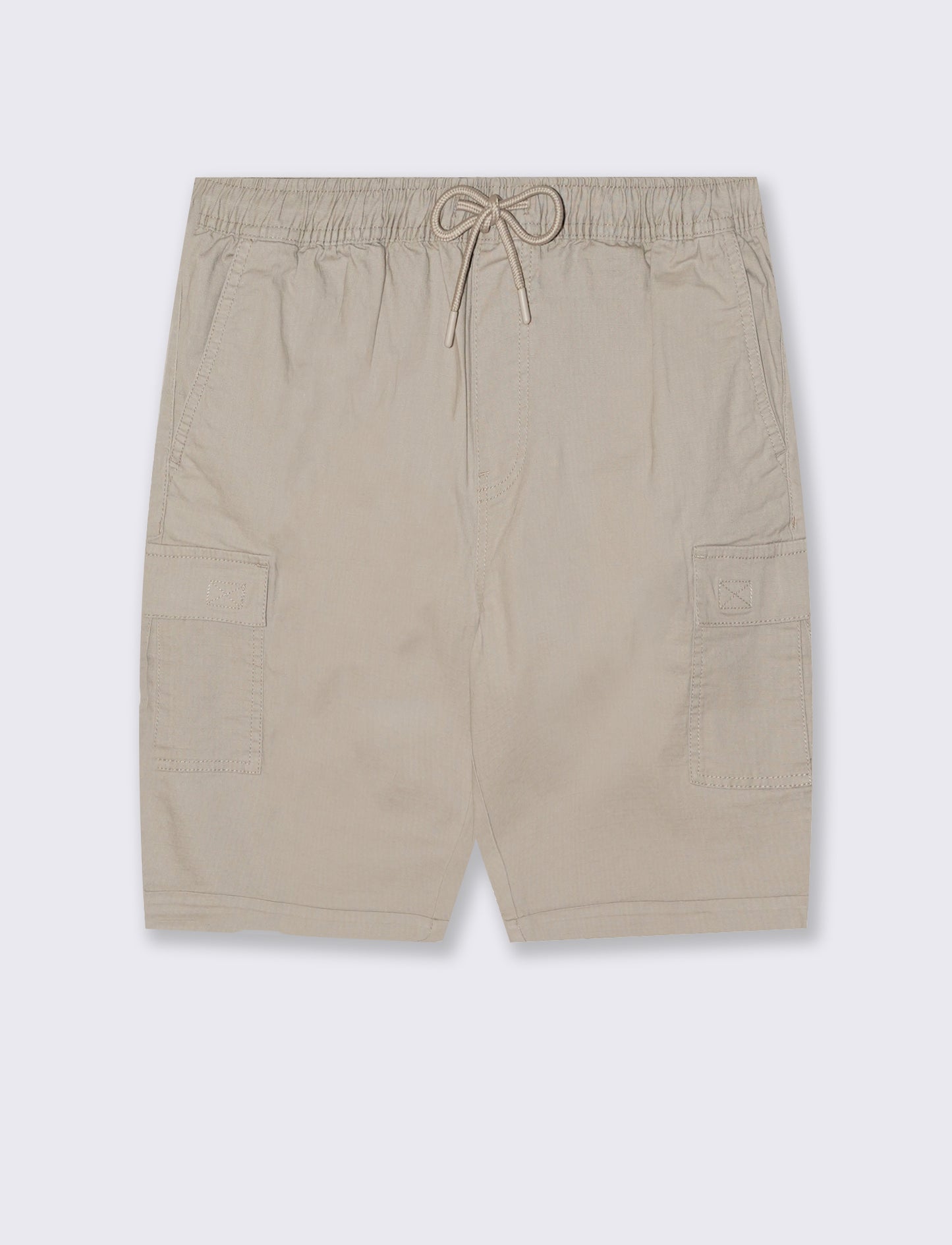 Bermuda Jogger Cargo Fit in Stretch Cotton - Beige