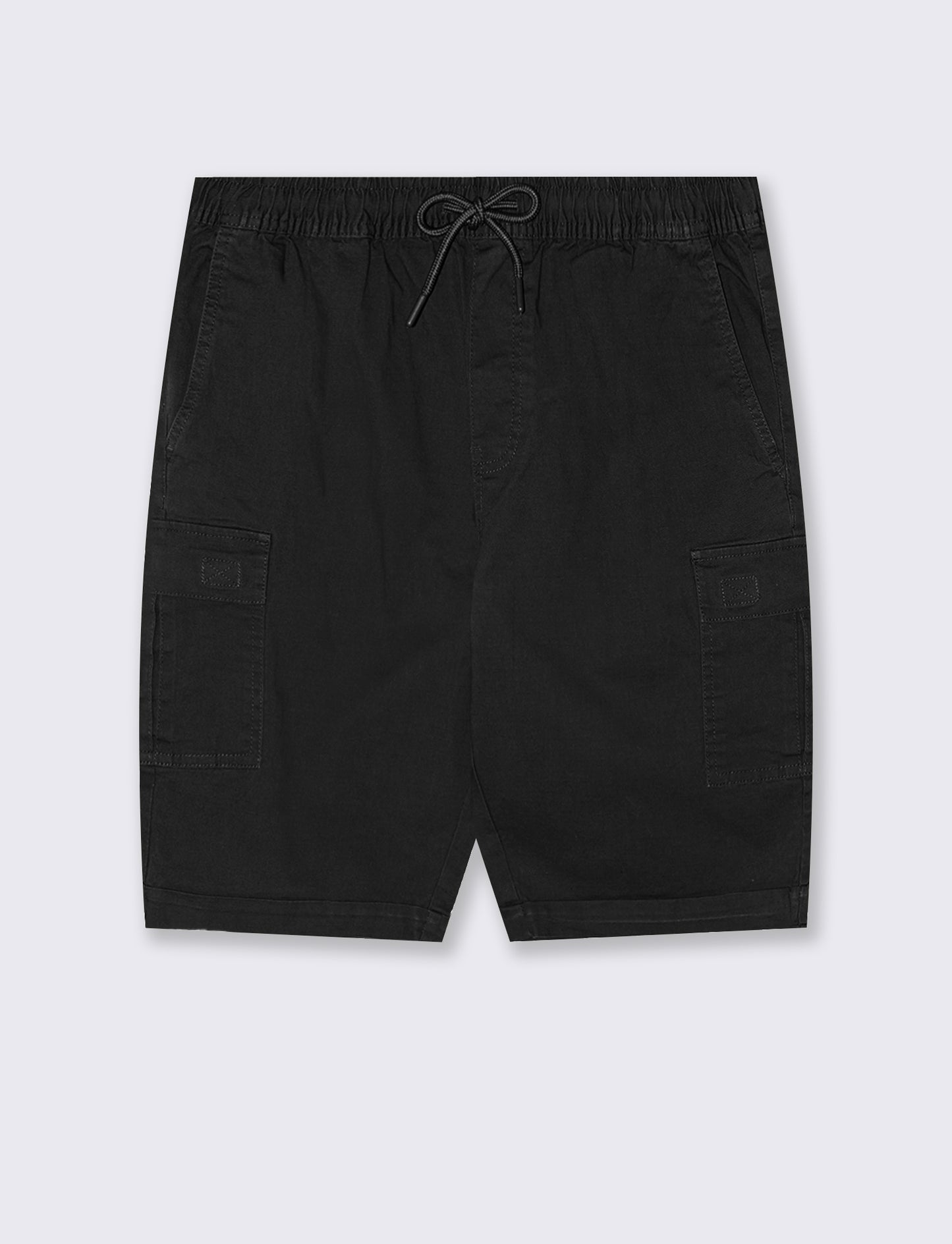 Bermuda Jogger Cargo Fit in Stretch Cotton - Black