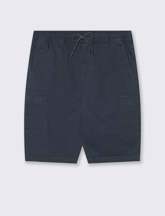 Bermuda Jogger Cargo Fit in Stretch Cotton - Blue