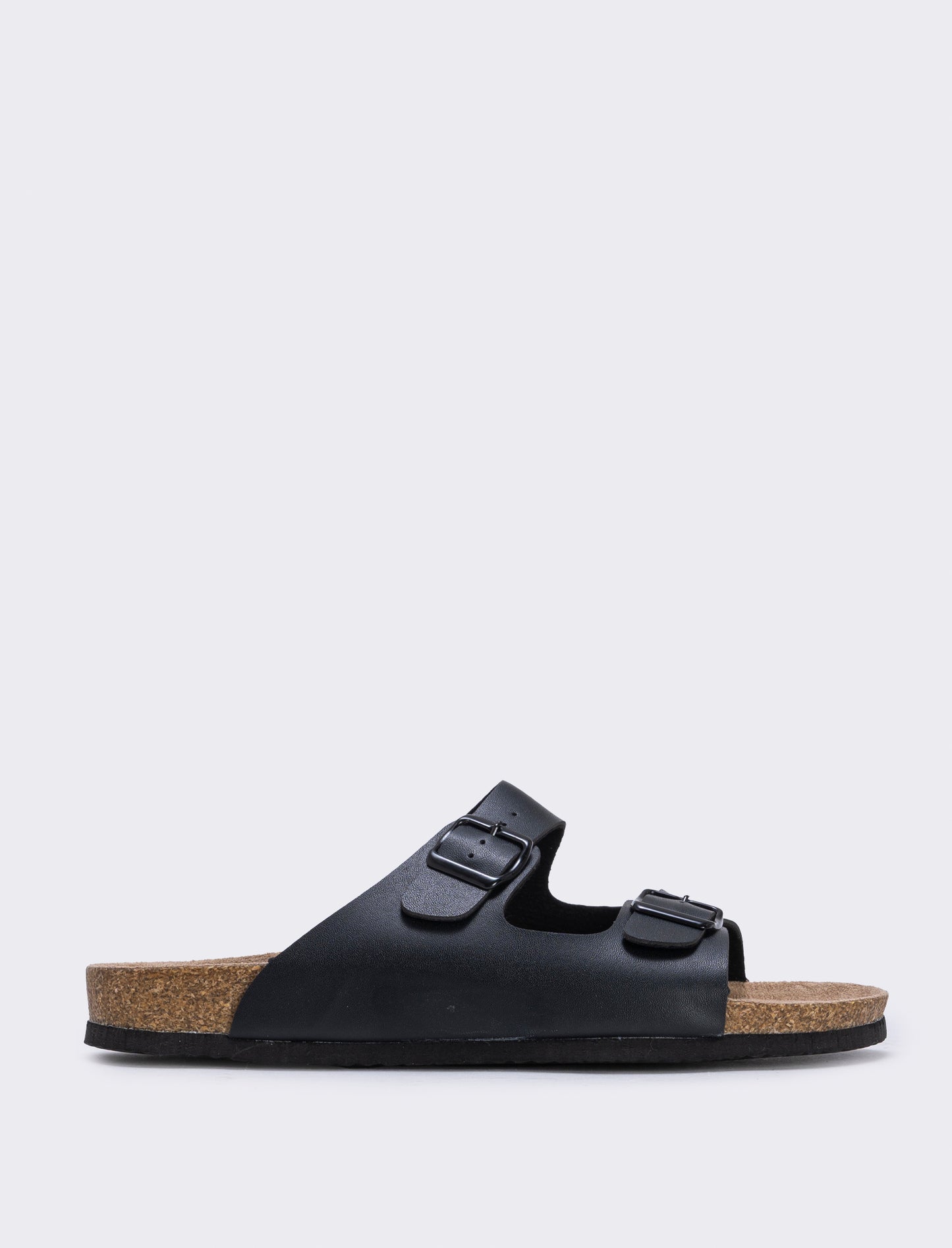 Sandalo con fasce da uomo - Nero