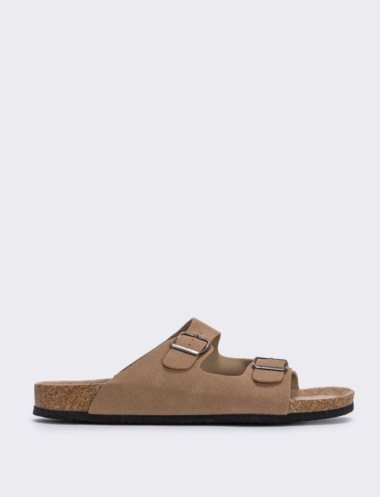 Sandalo da uomo con fibbie regolabili - Beige