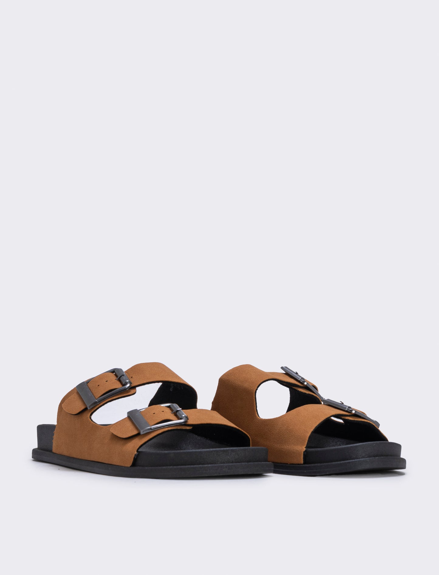 Sandalo da uomo con doppia fascia - Marrone