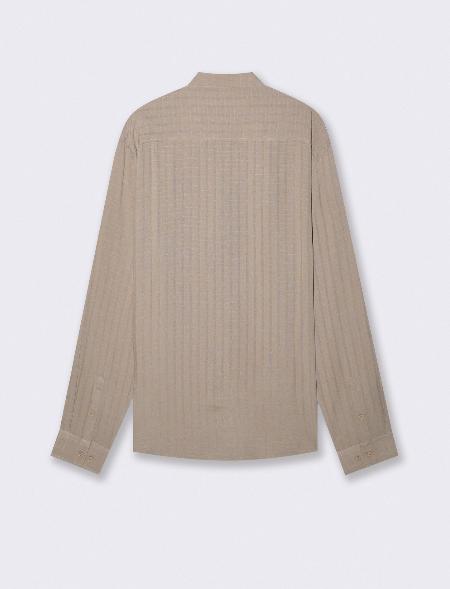 Camicia Coreana Jacquard a Righe - Verde salvia