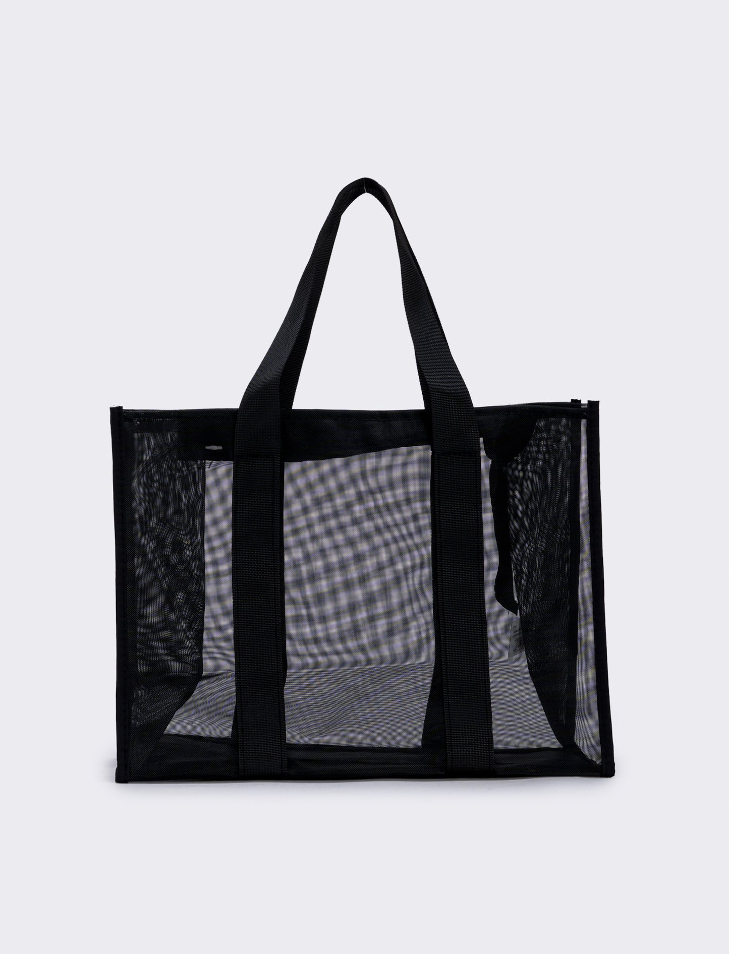 Mesh tote bag with nylon handles - Black