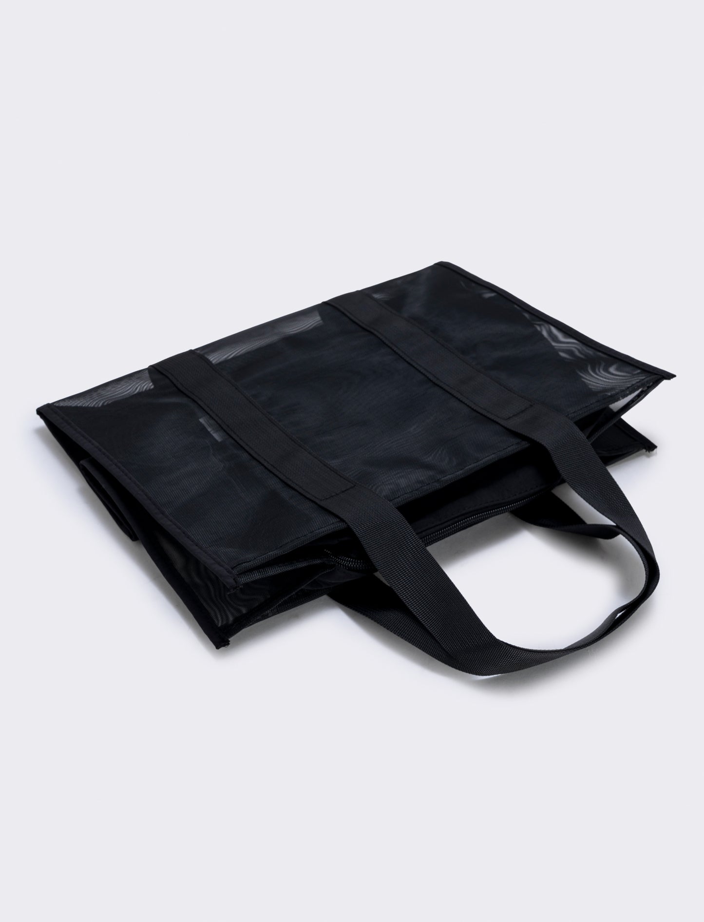 Mesh tote bag with nylon handles - Black
