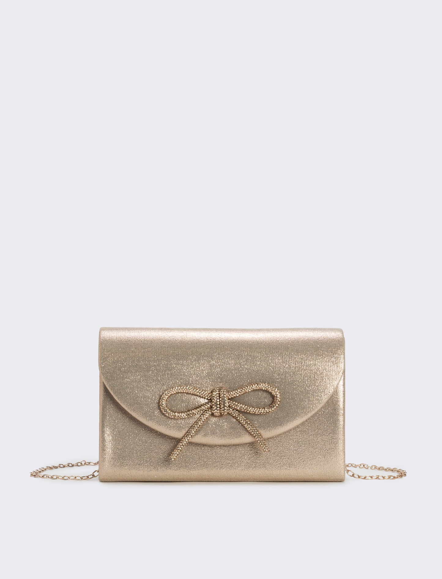 Borsetta rigida con fiocco e strass - Rosa