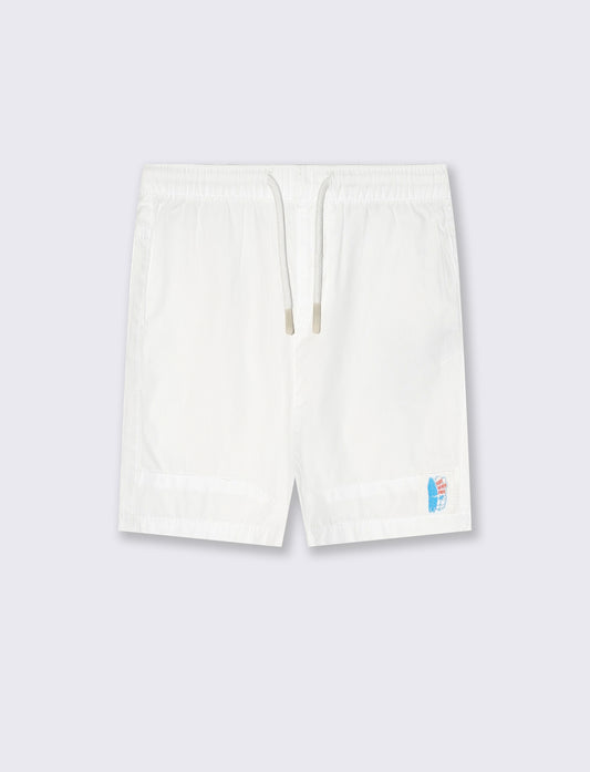Bermuda in cotone con coulisse estivi - Bianco