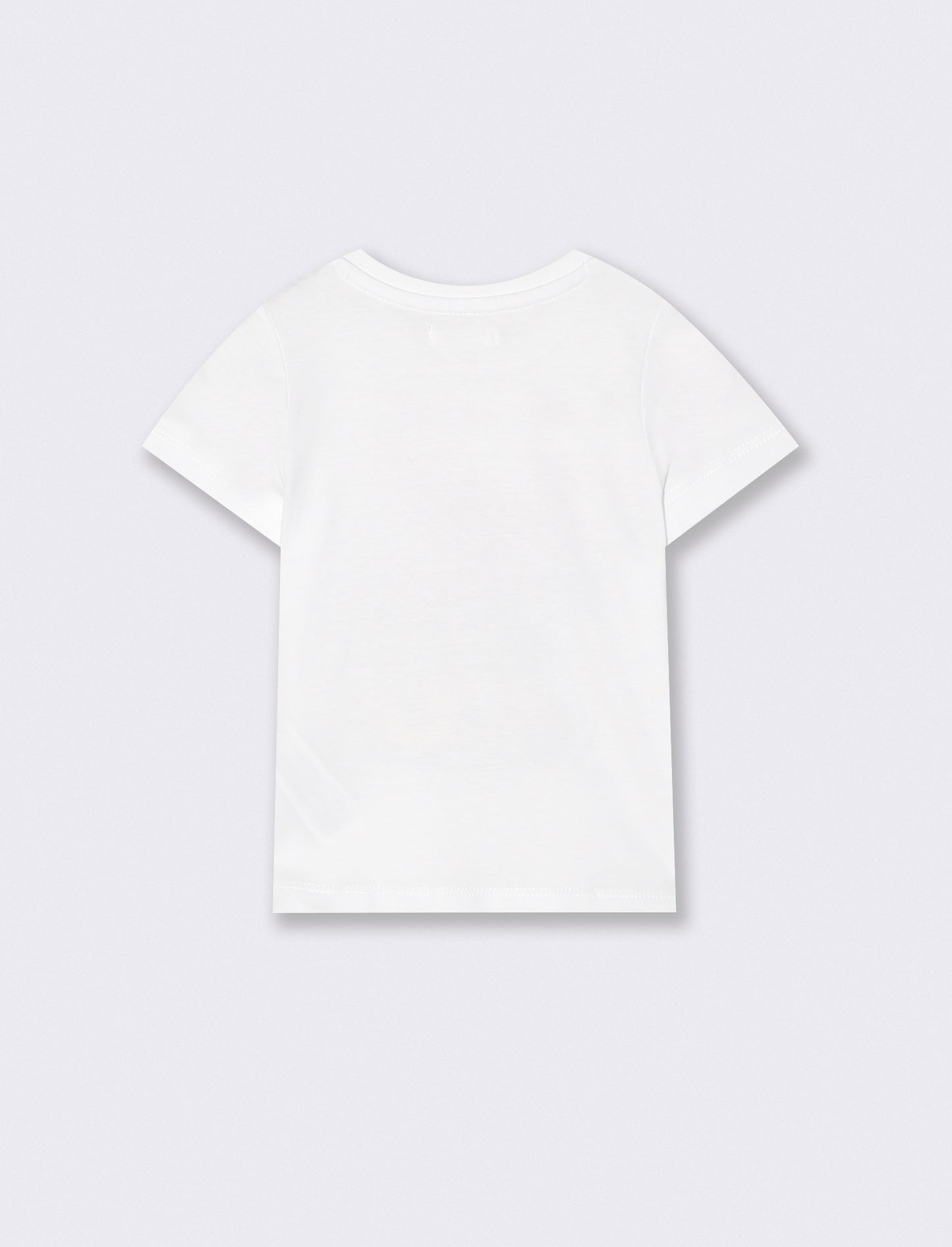 Crew neck T-shirt with print and buttons - White