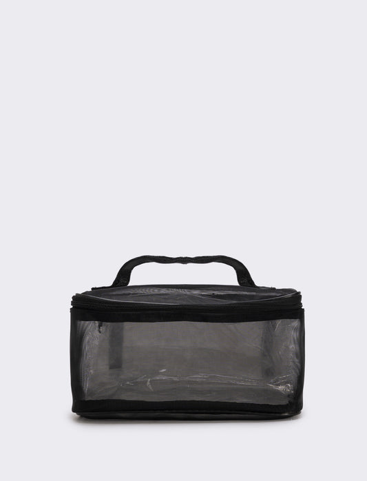 Beauty case in rete elegante - Nero