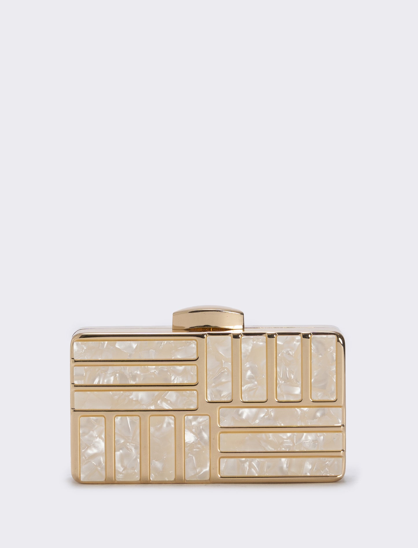 Borsetta clutch rigida con madreperla - Oro