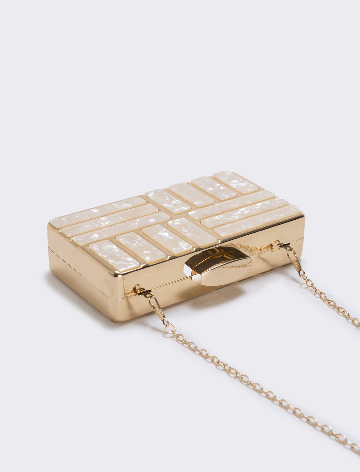 Borsetta clutch rigida con madreperla - Oro