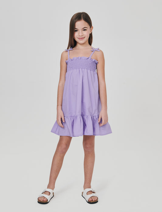 Abito con spalline e volant - Lilla