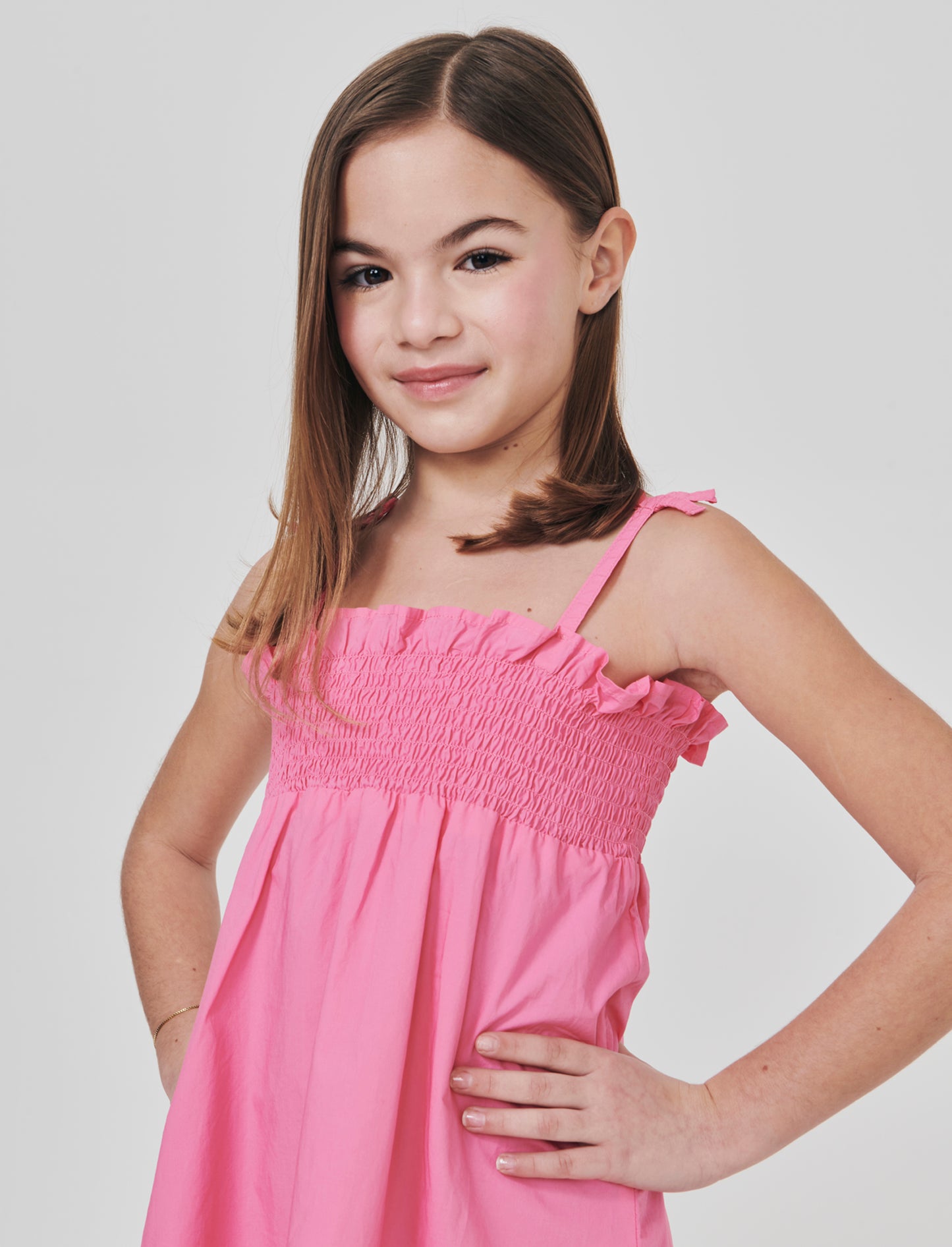 Abito con spalline e volant - Rosa big bubble