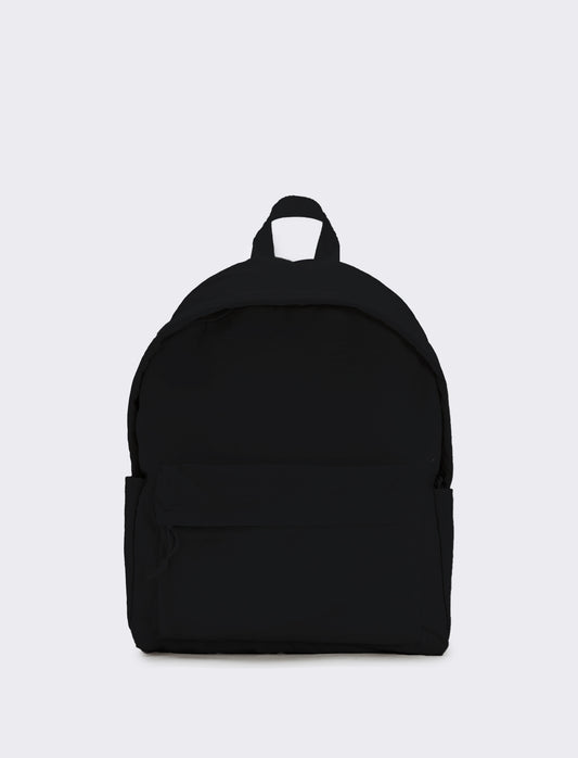 Zaino nylon con tasca avanti - Nero