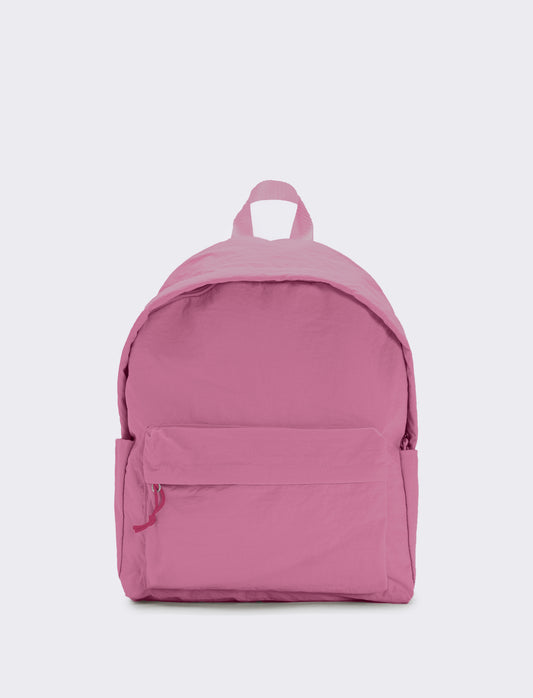 Zaino nylon con tasca avanti - Fuxia