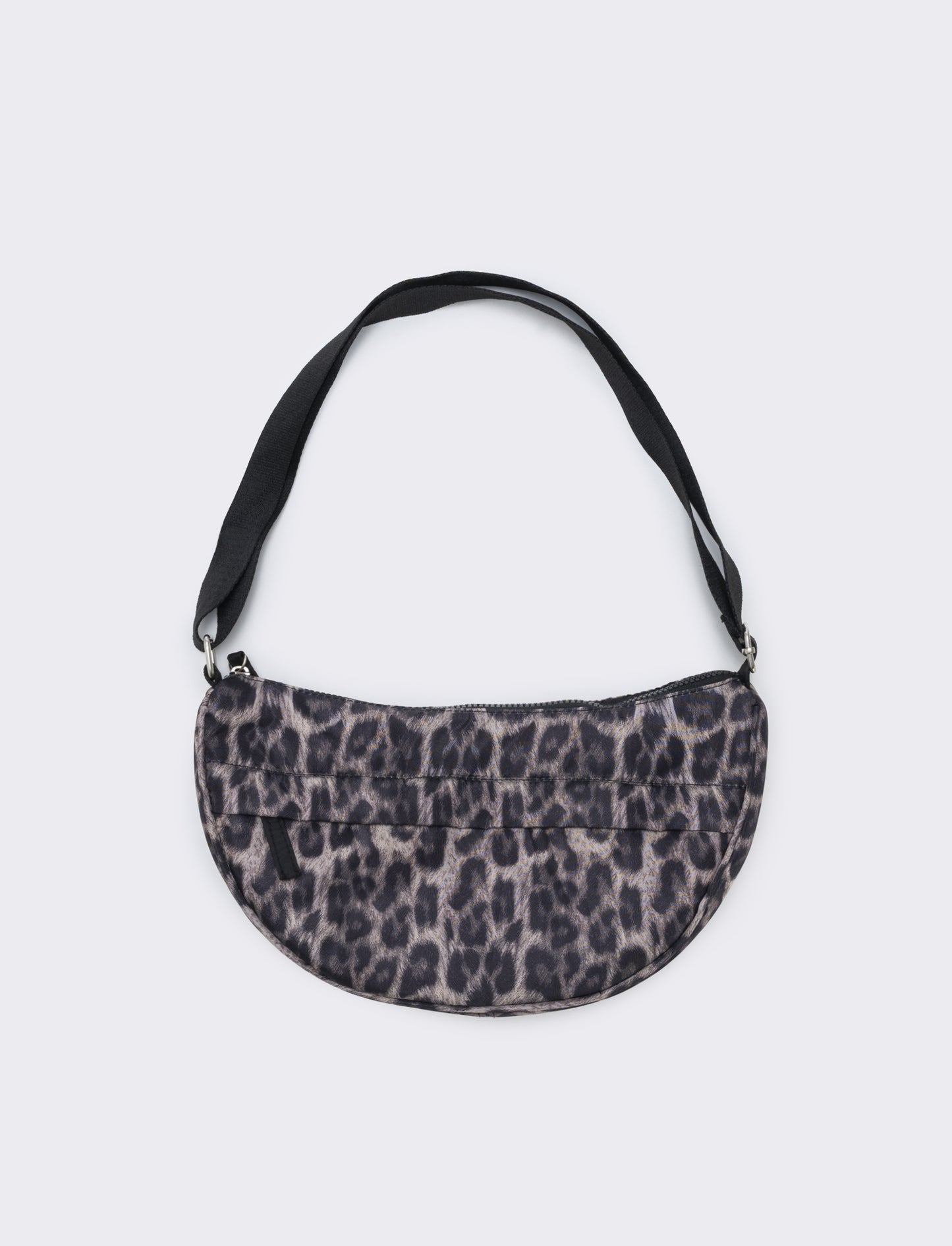 Borsa mezzaluna in nylon con tracolla - Leopardato