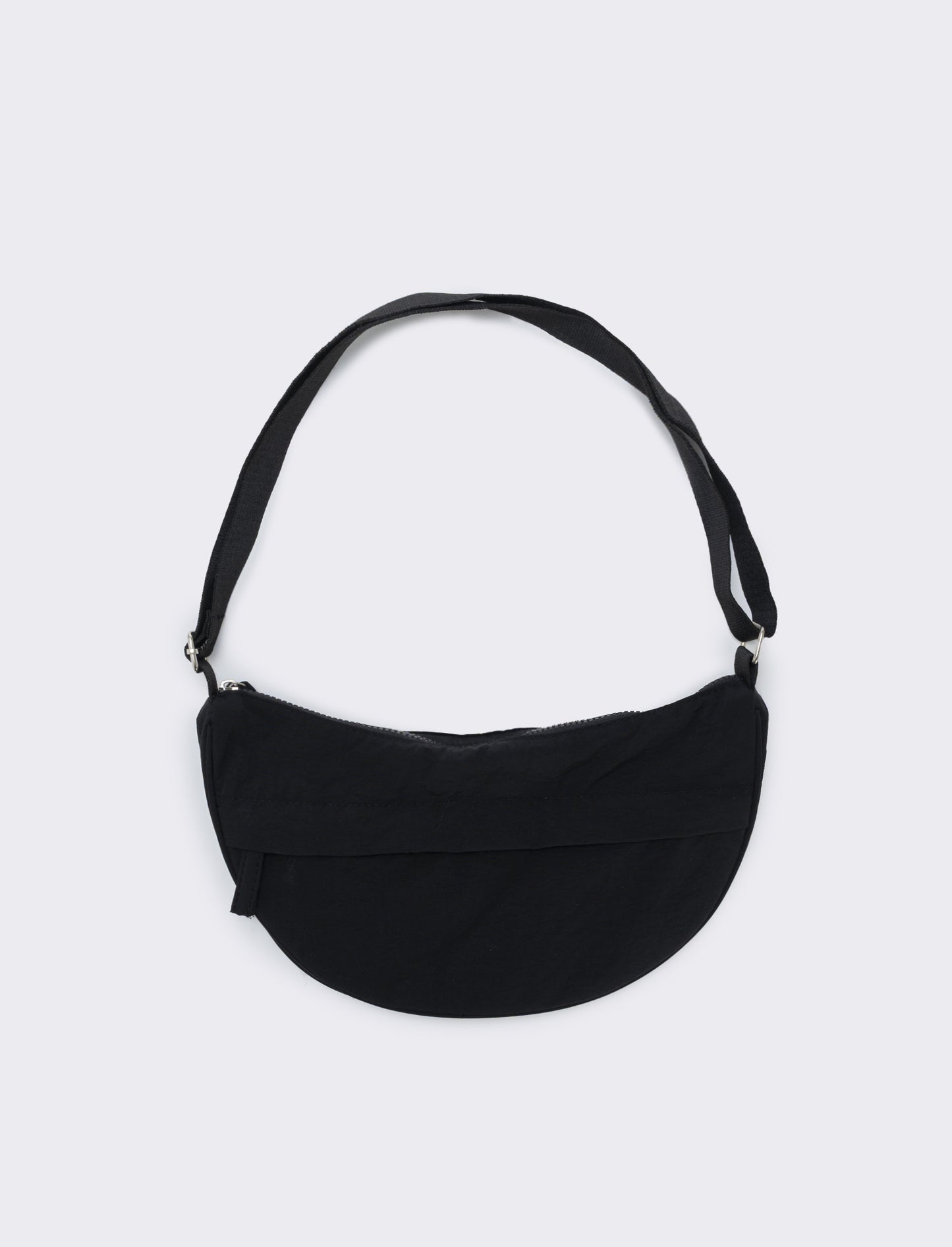 Borsa mezzaluna in nylon con tracolla - Nero