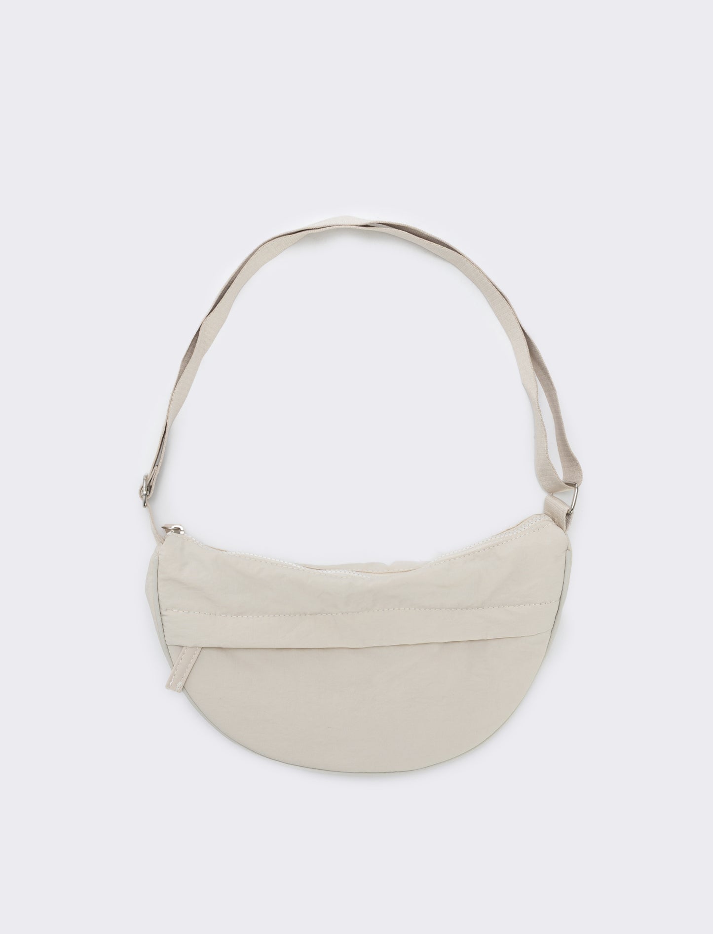Borsa mezzaluna in nylon con tracolla - Beige