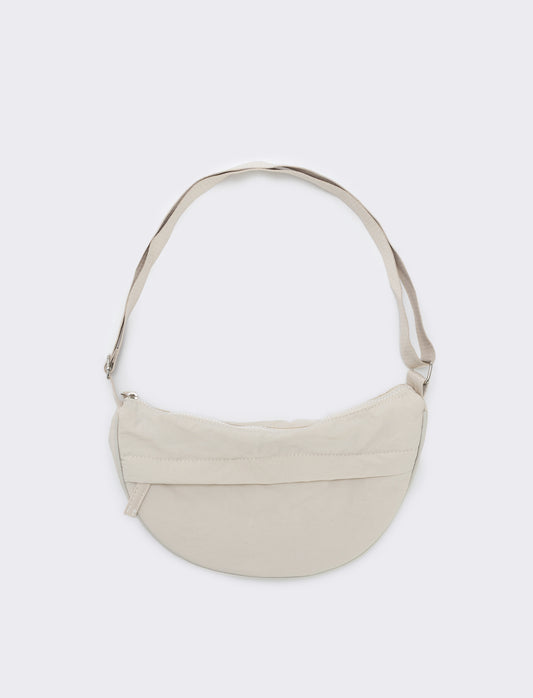 Borsa mezzaluna in nylon con tracolla - Beige